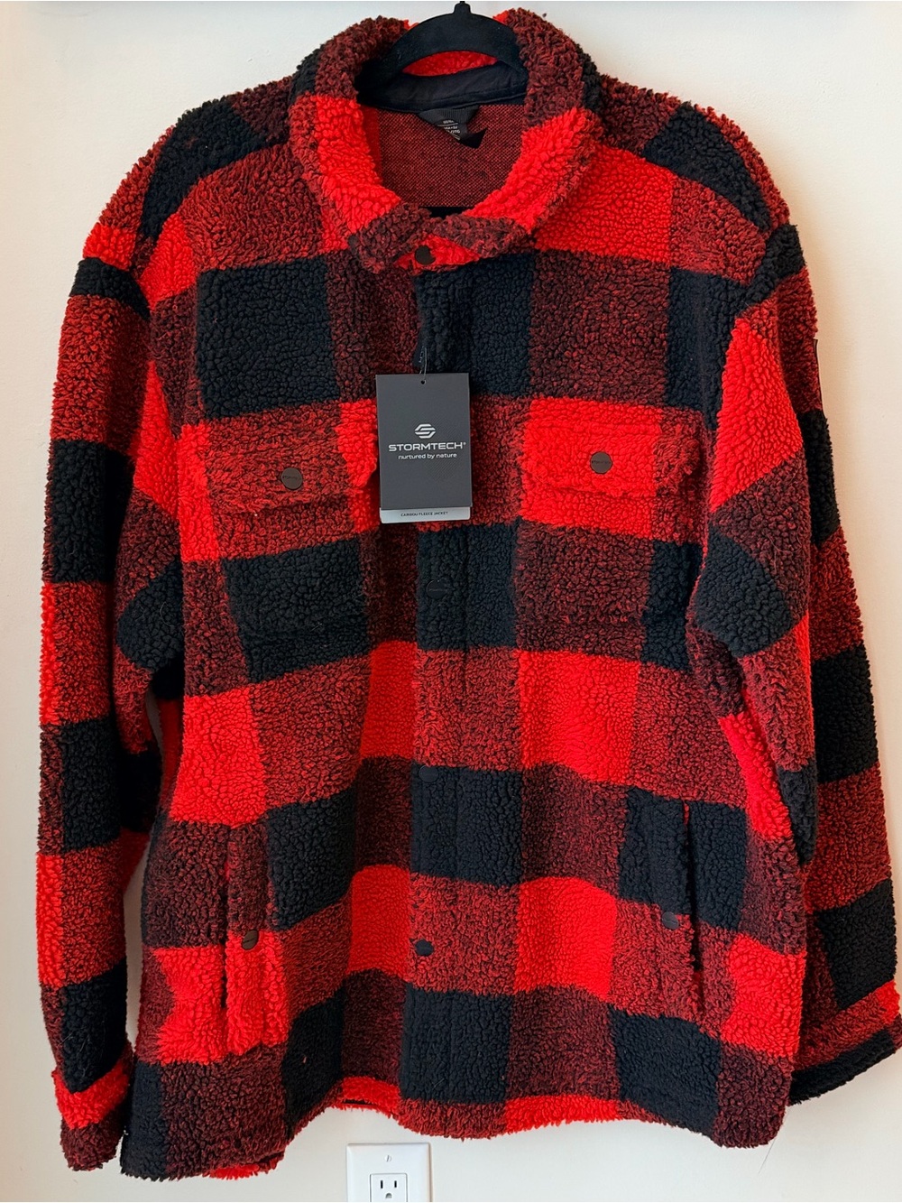 Stormtech Buffalo Plaid Sherpa Zip-Up Sweater Cabincore Lumberjack Big and Tall